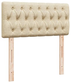 vidaXL Κρεβάτι Boxspring με Στρώμα Κρεμ 90x190 εκ.Υφασμάτινο