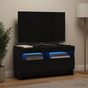 vidaXL Ντουλάπα LED Τηλεόρασης Μαύρο Επεξεργασμένο Ξύλο