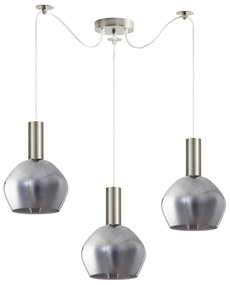 Φωτιστικό Οροφής Τρίφωτο Homelighting 77-8401 Nickel/White