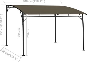 vidaXL Σκιάσεις 3 x 3 x 2,55 m Taupe