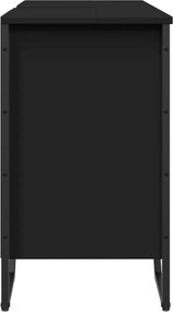 vidaXL Ντουλάπι Νιπτήρα Μπάνιου Μαύρο 91x35x60 εκ. Επεξεργασμένο Ξύλο