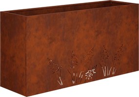 vidaXL Γλάστρα Κήπου 2 τμχ. Σκ rusty 100 x 20 x 49 εκ