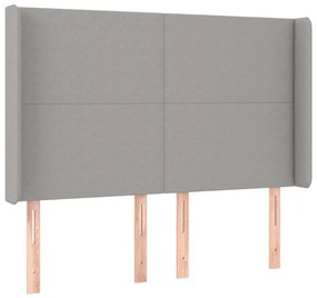 vidaXL Κρεβάτι Boxspring με Στρώμα &amp; LED Αν.Γκρι 140x200εκ. Υφασμάτινο