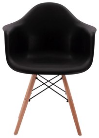 Καρέκλα MIRTO με Ξύλινα πόδια Μαύρο 64x60x81Υ εκ. 4αδα 64x60x81 εκ.