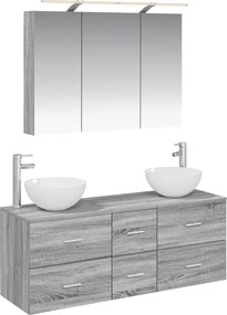 vidaXL Σετ Επίπλων Μπάνιου 4 pcs Γκρι Sonoma