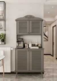 Έπιπλο Μπαρ Καφέ Γκρι BRADO 90x40x20