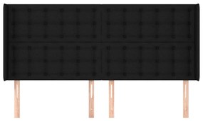 vidaXL Κεφαλάρι με Πτερύγια Μαύρο 183x16x118/128 εκ. Υφασμάτινο