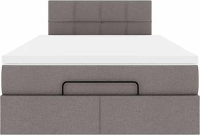 vidaXL Οθωμανικό κρεβάτι με στρώμα Taupe 120x190 cm Ύφασμα