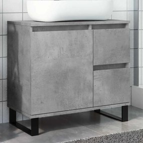 VidaXL Ντουλάπι Μπάνιου Γκρι Σκυροδέματος 65x33x60 εκ. Επεξ. Ξύλο