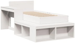 vidaXL Σκελετός Κρεβ. Χωρίς Στρώμα Λευκό 75x190 εκ Μασίφ Πεύκο