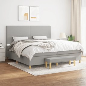 ΚΡΕΒΑΤΙ BOXSPRING ΜΕ ΣΤΡΩΜΑ ΑΝΟΙΧΤΟ ΓΚΡΙ 200X200 ΕΚ. ΥΦΑΣΜΑΤΙΝΟ 3137021