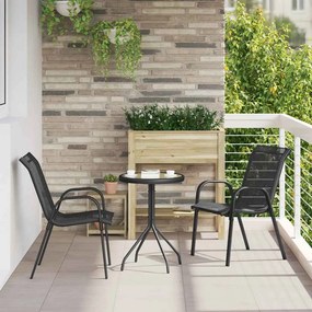 vidaXL Σετ Μπιστρό Κήπου 3 pcs Μαύρο Ατσάλι