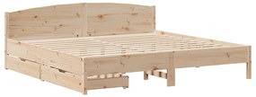 vidaXL Σκελετός Κρεβατιού Χωρίς Στρώμα 180x200 εκ Μασίφ Ξύλο Πεύκου