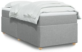 Κρεβάτι Boxspring με Στρώμα Ανοιχτό Γκρι 90x190 εκ. Υφασμάτινο - Γκρι