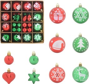 vidaXL Σετ Χριστουγεννιάτικων Στρογγυλών Μπαλίτσων 40 pcs Πλαστικό