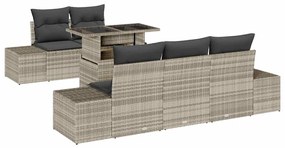 vidaXL Σετ Καναπέ Κήπου με μαξιλάρι 6 pcs Μπεζ 100 x 55 x 73 εκ