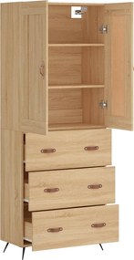 vidaXL Ντουλάπι Sonoma δρυς 69,5 x 34 x 180 εκ. από Επεξεργασμένο Ξύλο