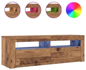 vidaXL Έπιπλο Τηλεόρασης LED Όψη Παλαιού Ξύλου 120x35x40 εκ.Επεξ. Ξύλο