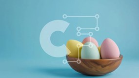 Intra Συλλεκτικό Ξύλινο Παζλ Plywood  4mm - Πολύχρωμα Πασχαλινά αυγά σε ένα ξύλινο μπολ Σε Ξύλινο Κουτί - Διαστάσεις: 10x10 cm – 25 κομμάτια