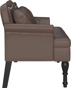 vidaXL Καναπές Chesterfield Καφέ 120,5 x 65 x 75 εκ. Τεχνητό Δέρμα