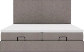 VidaXL Οθωμανικό κρεβάτι με στρώματα & LEDs Taupe 180x200cm ύφασμα