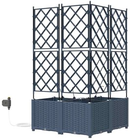 vidaXL Ζαρντινιέρες κήπου Γκρι 80 x 80 x 142 cm Ατσάλι