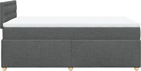 vidaXL Κρεβάτι Boxspring με Στρώμα Σκούρο Γκρι 120x190 εκ Υφασμάτινο