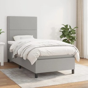 ΚΡΕΒΑΤΙ BOXSPRING ΜΕ ΣΤΡΩΜΑ ΑΝΟΙΧΤΟ ΓΚΡΙ 90X190 ΕΚ. ΥΦΑΣΜΑΤΙΝΟ 3141657