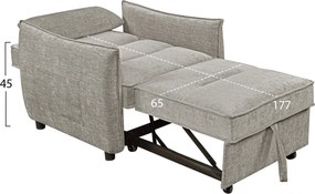 ΠΟΛΥΘΡΟΝΑ-ΚΡΕΒΑΤΙ ORYN HM3307.03 ΜΠΕΖ ΥΦΑΣΜΑ 89x85x84Υεκ.