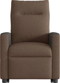 vidaXL Πολυθρόνα Μασάζ Ανακλινόμενη με Ανύψωση Καφέ Υφασμάτινη