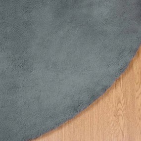 vidaXL Χαλιά Ψεύτικου Κουνελιού Olite Ανθρακί Ø 200 εκ. Πολυεστέρας