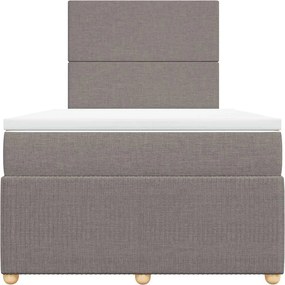 vidaXL Κρεβάτι Boxspring με Στρώμα Taupe 120x190 εκ. Υφασμάτινο