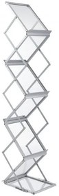 VEVOR Literature Rack, 6 Pockets, Pop up Aluminum Magazine Rack, Lightweight Catalog Holder Stand w/ Carrying Bag for Living Room, Hotel, Trade Show, Exhibition, Office