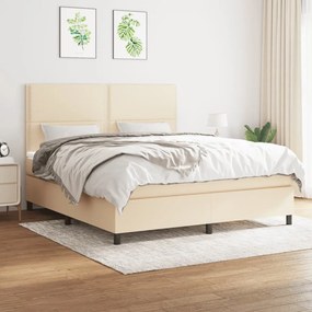 ΚΡΕΒΑΤΙ BOXSPRING ΜΕ ΣΤΡΩΜΑ ΚΡΕΜ 160X200 ΕΚ. ΥΦΑΣΜΑΤΙΝΟ 3141710