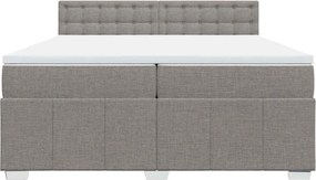 vidaXL Κρεβάτι Boxspring με Στρώμα Taupe 200x200 εκ. Υφασμάτινο