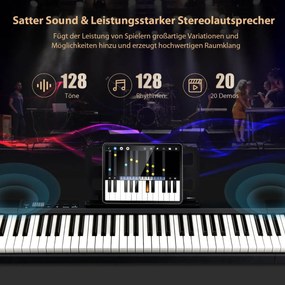 Costway  Ψηφιακό Πιάνο 88 Πλήκτρων με Δυναμική Προσαρμογή και Αξεσουάρ MU10083DE-DK