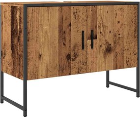 vidaXL Ντουλάπι νιπτήρα μπάνιου Παλιό ξύλο 80x33x60 cm