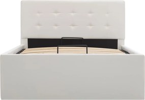 vidaXL Πλαίσιο Κρεβατιού με Αποθηκ. Χώρο Λευκό 100x200 εκ. Συνθ. Δέρμα
