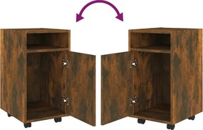 vidaXL Ντουλάπι με Ροδάκια Καπνιστή Δρυς 33x38x60 εκ. Επεξεργ. ξύλο