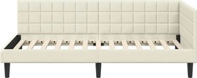 vidaXL Κρεβάτι Γωνίας Κρεμ 100 x 200 cm Βελούδο