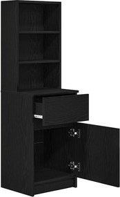 vidaXL Κομοδίνο Μαύρο 39x35x125 εκ. από Επεξεργασμένο Ξύλο