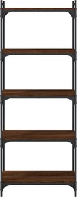 vidaXL Βιβλιοθήκη 5 Επιπέδων Καφέ Δρυς 60 x 30 x 154 εκ. Επεξεργ. Ξύλο