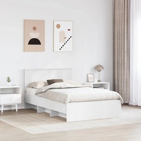 vidaXL Σκελετός Κρεβατιού Λευκό 120 x 123 εκ. Επεξεργασμένο ξύλο