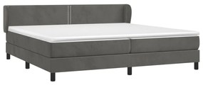 ΚΡΕΒΑΤΙ BOXSPRING ΜΕ ΣΤΡΩΜΑ ΣΚΟΥΡΟ ΓΚΡΙ 200X200 ΕΚ. ΒΕΛΟΥΔΙΝΟ 3127452