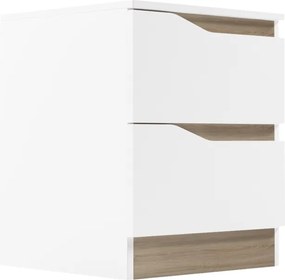 Κομοδίνο Verena pakoworld σε λευκή-sonoma απόχρωση 40x40x50εκ