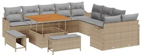 vidaXL Σετ Καναπέ Κήπου 13 pcs Μπεζ, Ανοιχτό Γκρι 100 x 100 x 71 cm