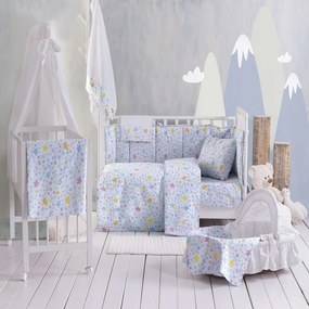 Σεντόνια Βρεφικά Σετ 3τμχ Glow Blue Ρυθμός Cradle 120x160cm 100% Cotton