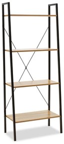 Βιβλιοθήκη- Ραφιέρα Ramon pakoworld φυσικό-μαύρο 60x23x145,5εκ