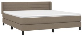 vidaXL Κρεβάτι Boxspring με Στρώμα Taupe 160x200 εκ. Υφασμάτινο