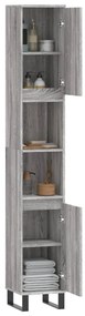 vidaXL Ντουλάπι Μπάνιου Γκρι Sonoma 30x30x190 εκ. Επεξεργασμένο Ξύλο